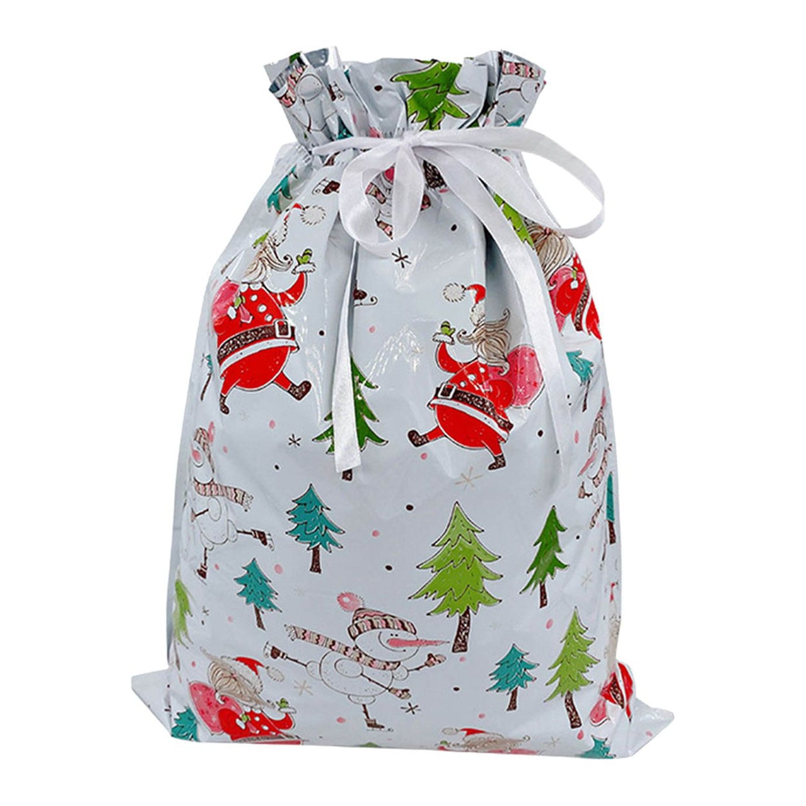 Avdolw Extra-Large Christmas Drawstring Gift Bag with Aluminum Foil Design - Perfect for Holiday Gifts and Décor, 39*51cm